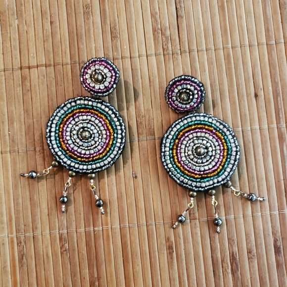 Beaded earrings (handmade) - Picture 2 of 3